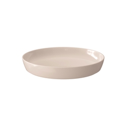 Villeroy & Boch Iconic Beige Porcelain Round Flat Bowl 23.8cm