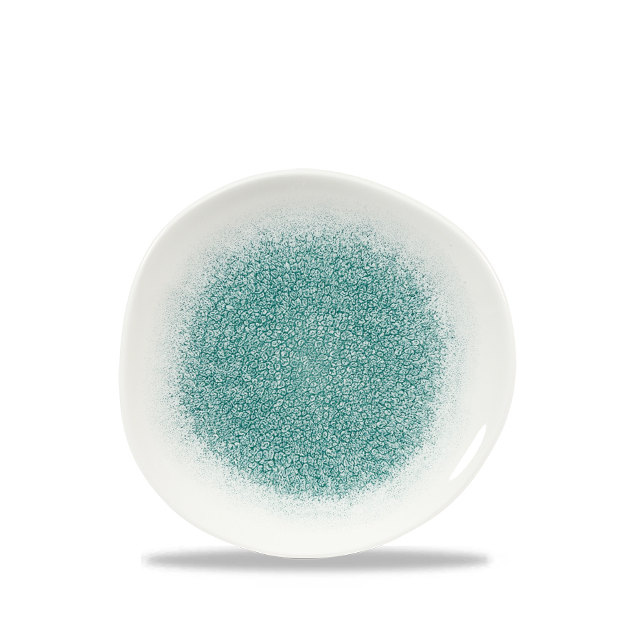 Churchill Studio Prints Raku Vitrified Porcelain Jade Green Organic Round Plate 18.6cm