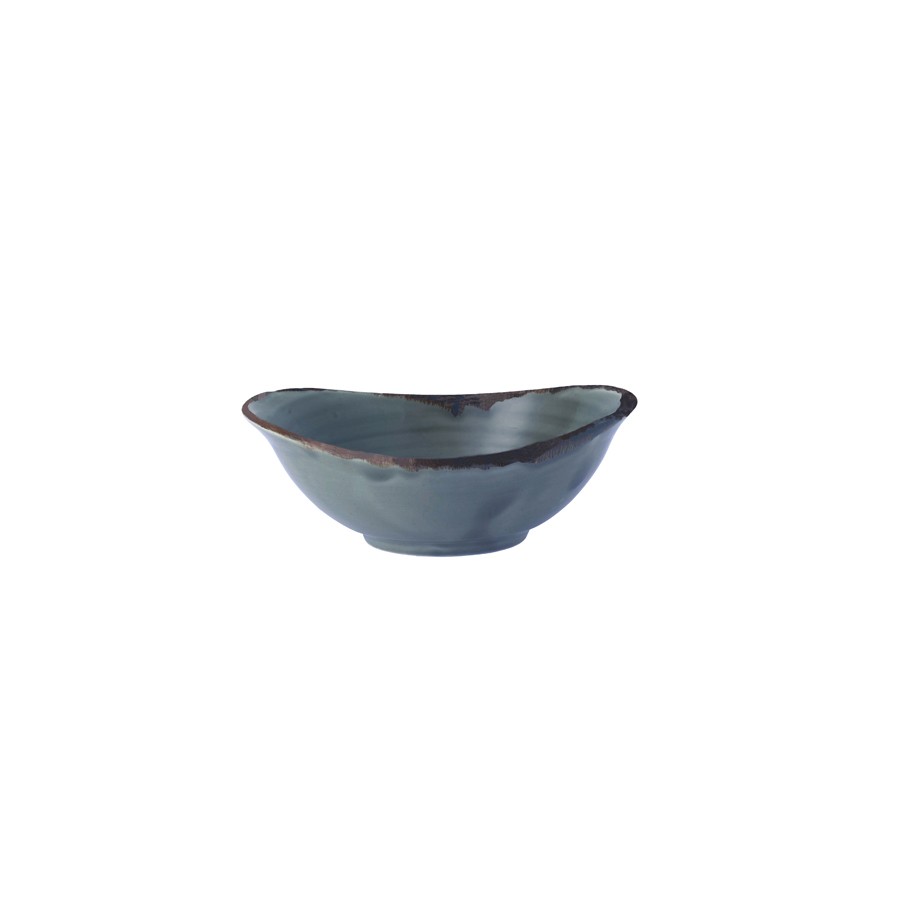 Dudson Harvest Vitrified Porcelain Blue Oval Deep Bowl 19.9x16.8cm 51cl 18oz