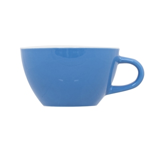 Superwhite Café Porcelain Sky Blue Bowl Shaped Cup 34cl 12oz
