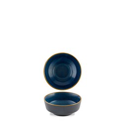 Churchill Nourish Vitrified Porcelain Tokyo Blue Round Kochi Shallow Bowl 11.5cm 26cl 9.2oz