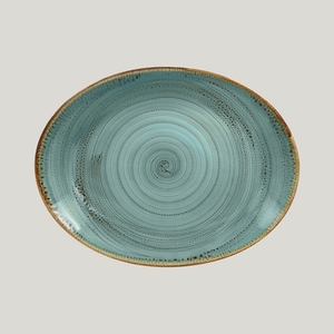 Twirl Oval Coupe Plate 37x27 cm Lagoon