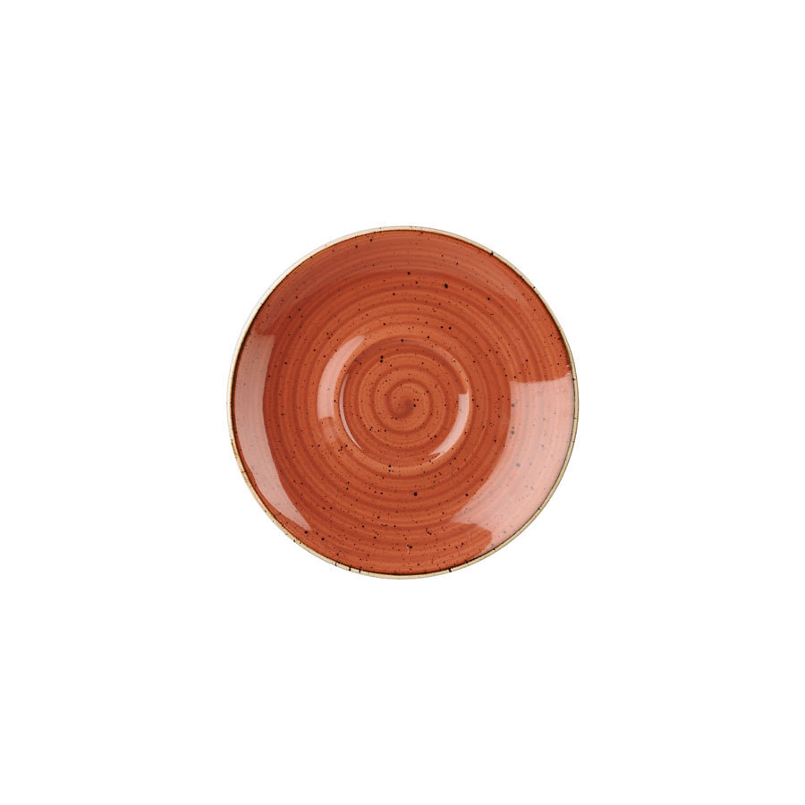 Churchill Stonecast Vitrified Porcelain Spiced Orange Round Cappuccino Saucer 15.6cm