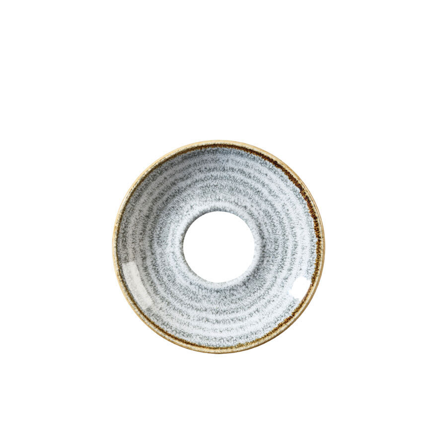 Churchill Studio Prints Homespun Vitrified Porcelain Stone Grey Round Espresso Saucer 11.8cm