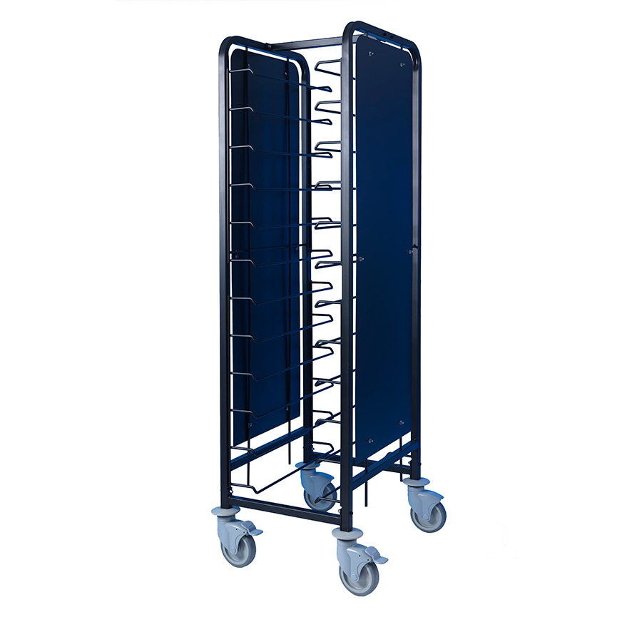 Tray Clearing Trolley - 1 x 12 Tray - Black Frame