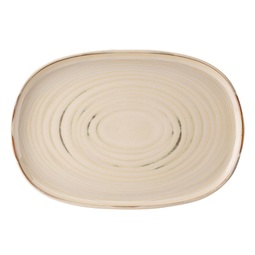 Utopia Santo Taupe Stoneware Cream Oval Platter 33cm 13 Inch