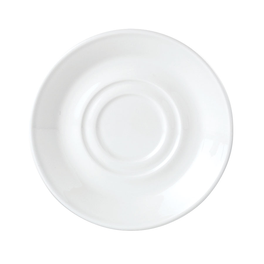 Steelite Simplicity Vitrified Porcelain White Round Double Well Saucer 16.5cm