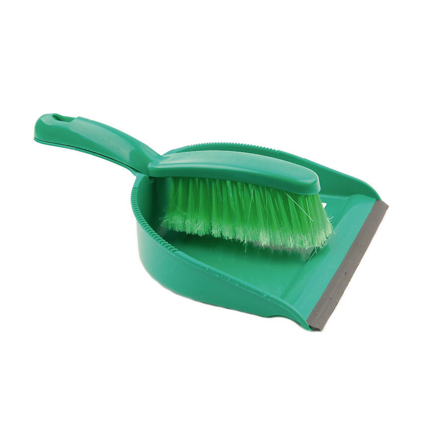 Dustpan And Brush Set Soft Brush Green