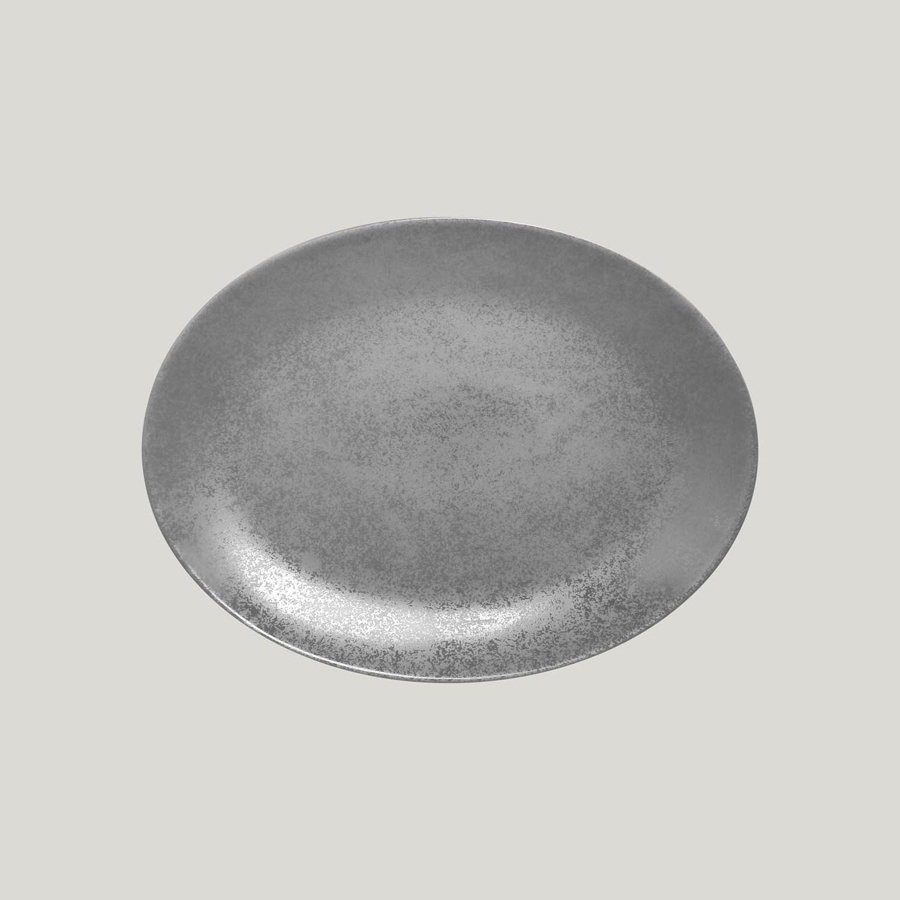 Rak Shale Vitrified Porcelain Grey Oval Platter 36x27cm