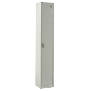 Tall Locker 300mm Deep - Camlock - Flat Top - 1 x Light Grey Door