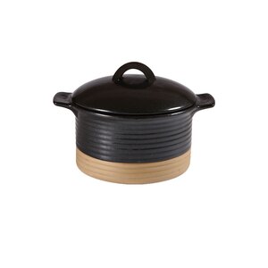 Churchill Art De Cuisine Igneous Stoneware Black Cocotte And Lid 15.9x7cm 53cl 18.6oz