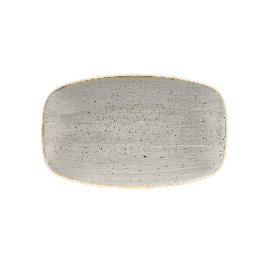 Churchill Stonecast Vitrified Porcelain Peppercorn Grey Oblong Plate 30x19.9cm