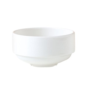 Steelite Monaco Vitrified Porcelain White Round Soup Cup Stackable 28.5cl