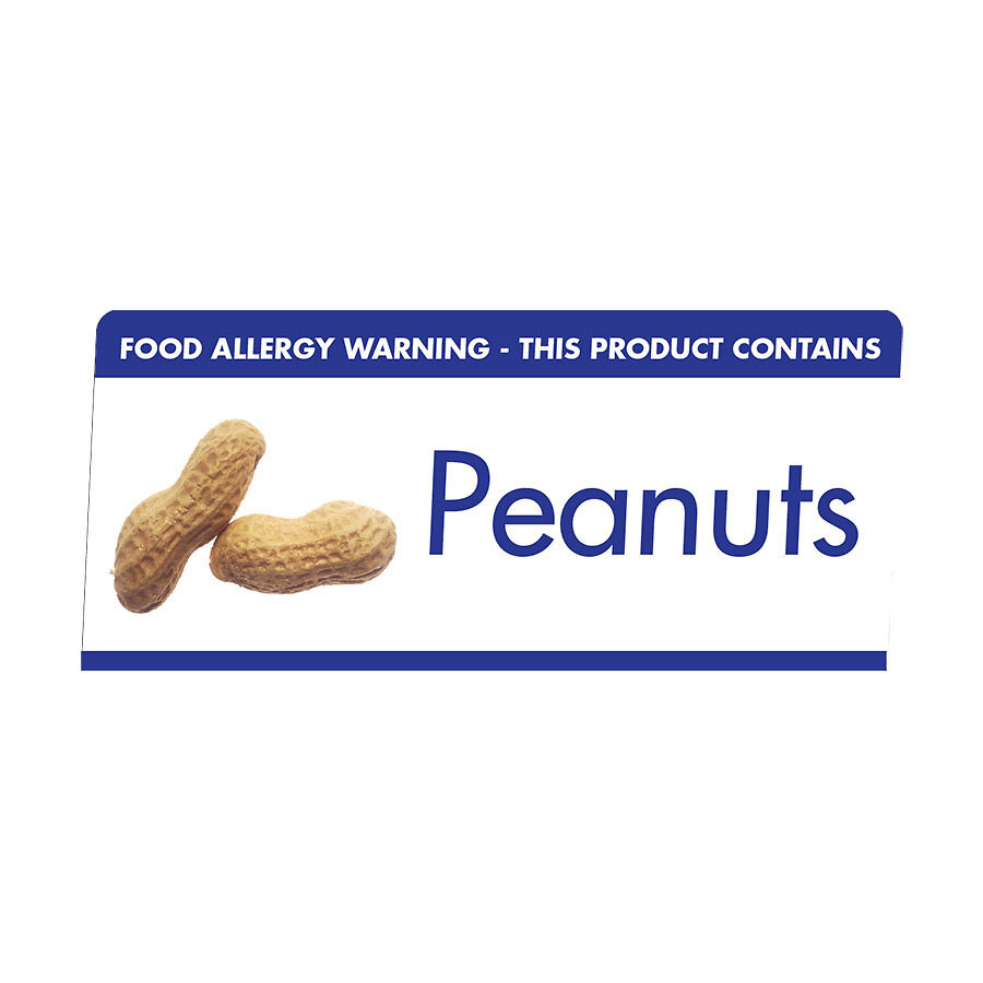 Mileta Buffet White Aluminimum Wipe Clean 10 x 4.5cm Allergen Tent Notice -  Peanuts