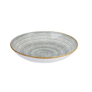 Churchill Studio Prints Homespun Vitrified Porcelain Stone Grey Round Coupe Bowl 18.2cm 15oz