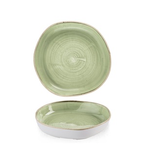Churchill Stonecast Vitrified Porcelain Sage Green Organic Round Walled Bowl 23x4.5cm