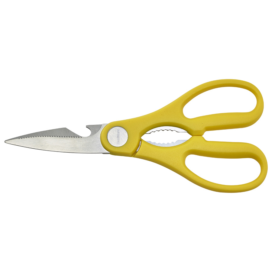 Stainless Steel Kitchen Scissors 8 Inch Yellow