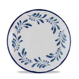 Dudson Harvest Mediterranean Vitrified Porcelain Blue Round Coupe Plate 21.7cm