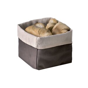 Broggi Large Square Brown Cotton Bread Bag 18cm
