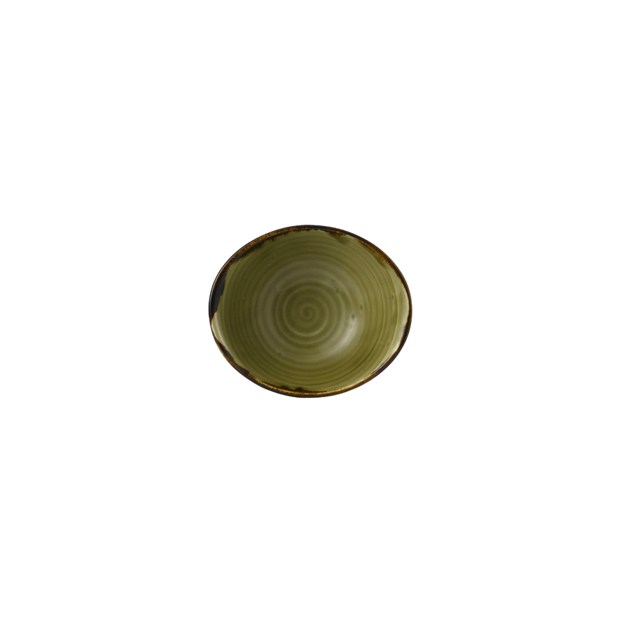 Dudson Harvest Vitrified Porcelain Green Oval Deep Bowl 17.4x14.7cm 47cl 16.5oz