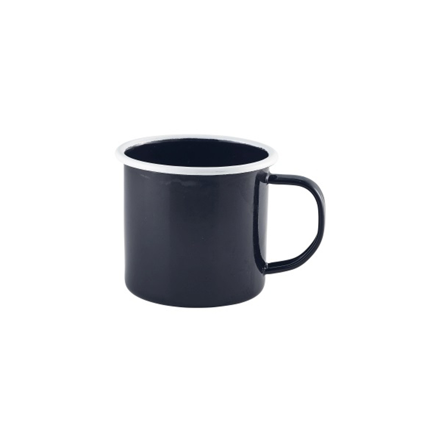 Enamel Mug Black With White Rim 36cl 12.5oz