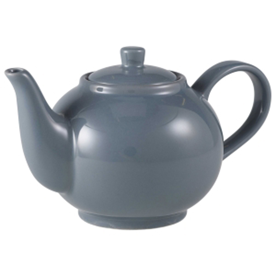 Genware Coloured Beverage Porcelain Grey Teapot 45cl 15.75oz