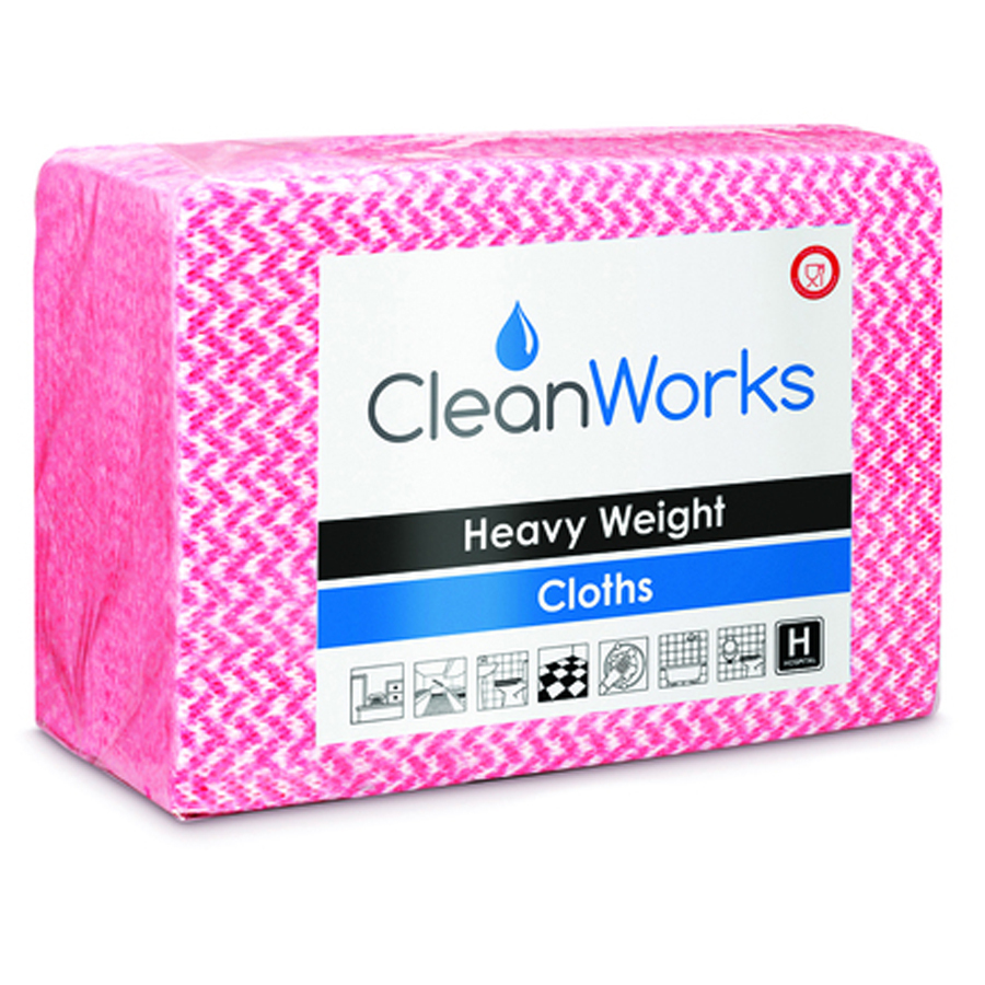 Cleanworks Heavy Weight Hygiene Cloth 80gsm Red