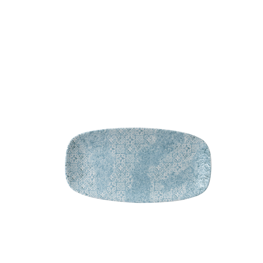 Aquamarine Med Tiles Chefs Oblong Plate 11 3/4X6