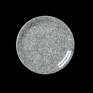Steelite Ink Crackle Vitrified Porcelain Black Round Coupe Plate 20.25cm
