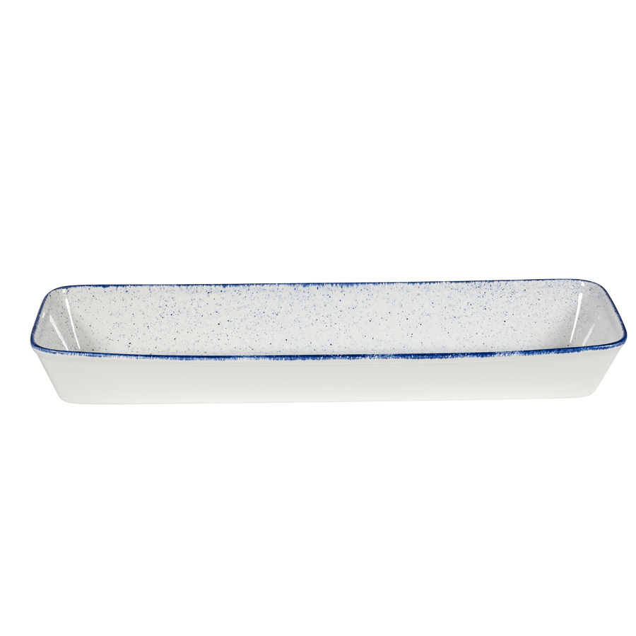 Churchill Stonecast Hints Vitrified Porcelain Indigo Blue Rectangular Baking Tray 300cl