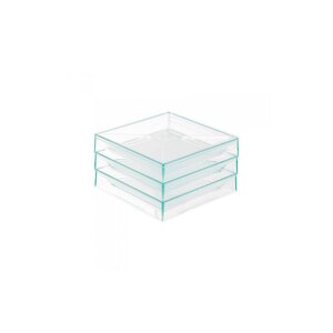 Comatec Bento Plate Stackable Square Sea Green 170x170x35mm Clear PS