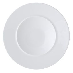 Astera Style Vitrified Porcelain White Round Rimmed Bowl 30cm