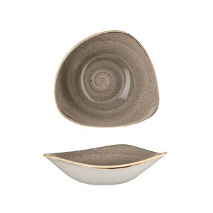 Churchill Stonecast Vitrified Porcelain Peppercorn Grey Triangular Bowl 23.5cm 60cl 21.1oz
