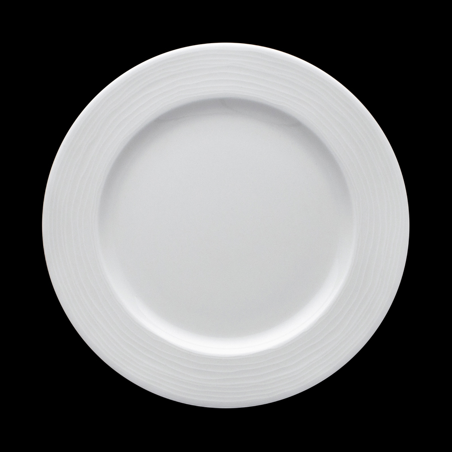 Crème Rousseau Vitrified Porcelain White Round Rim Plate 21cm