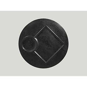 Rak Suggestions Create Vitrified Porcelain Black Round Plate With 2 Zones 30cm