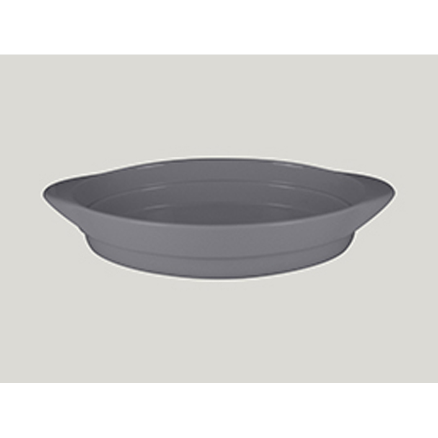 Rak Chef's Fusion Vitrified Porcelain Grey Oval Platter 31x18x5.7cm 1.25 Litre