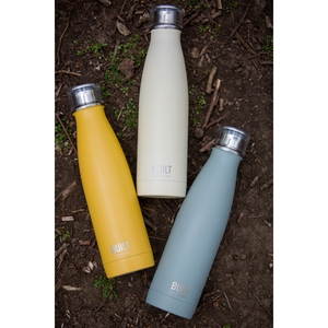BUILT Double Walled Storm Grey Stainless Steel Water Bottle 500ml