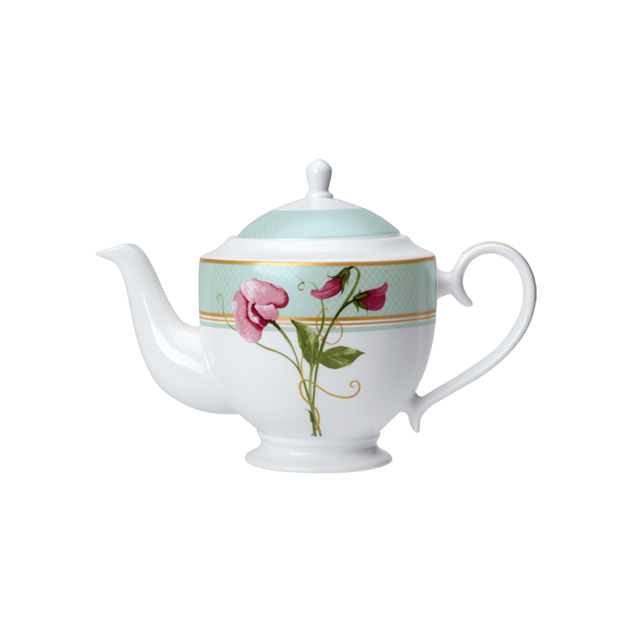 William Edwards Trellis Bone China White 4 Cup Classic Teapot 80cl