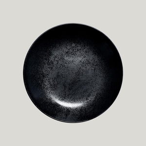 Rak Karbon Vitrified Porcelain Black Round Deep Coupe Plate 28cm