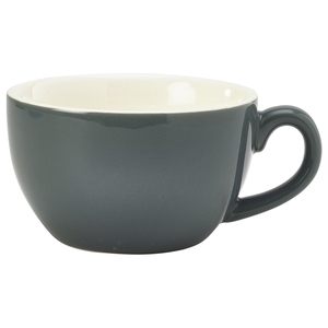 Genware Coloured Beverage Porcelain Grey Bowl Shaped Cup 25cl 8.75oz