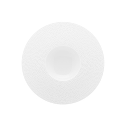 Guy Degrenne L Fragment Porcelain White Round Wide Rim Shallow Bowl 28cm
