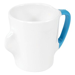 Dalebrook Omni Melamine White Mug With Blue Handle 130x90x100mm 300ml