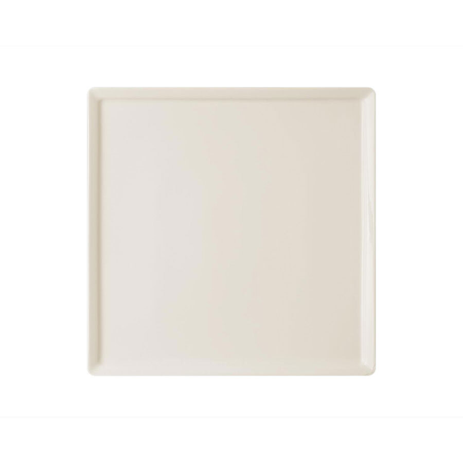 Rak Allspice Ginger Vitrified Porcelain White Square Plate 27cm