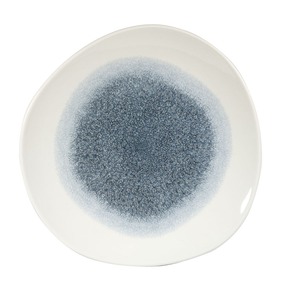 Churchill Studio Prints Raku Vitrified Porcelain Topaz Blue Organic Round Plate 28.6cm