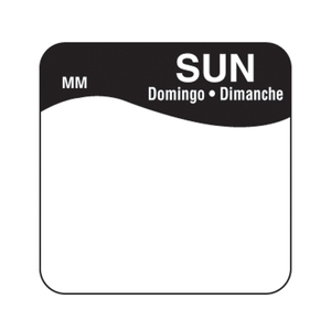 Daymark label Sunday Removable Square 2.5cm