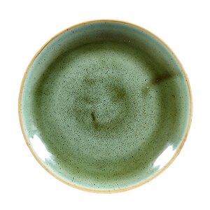 Churchill Stonecast Vitrified Porcelain Samphire Green Round Coupe Plate 16.5cm