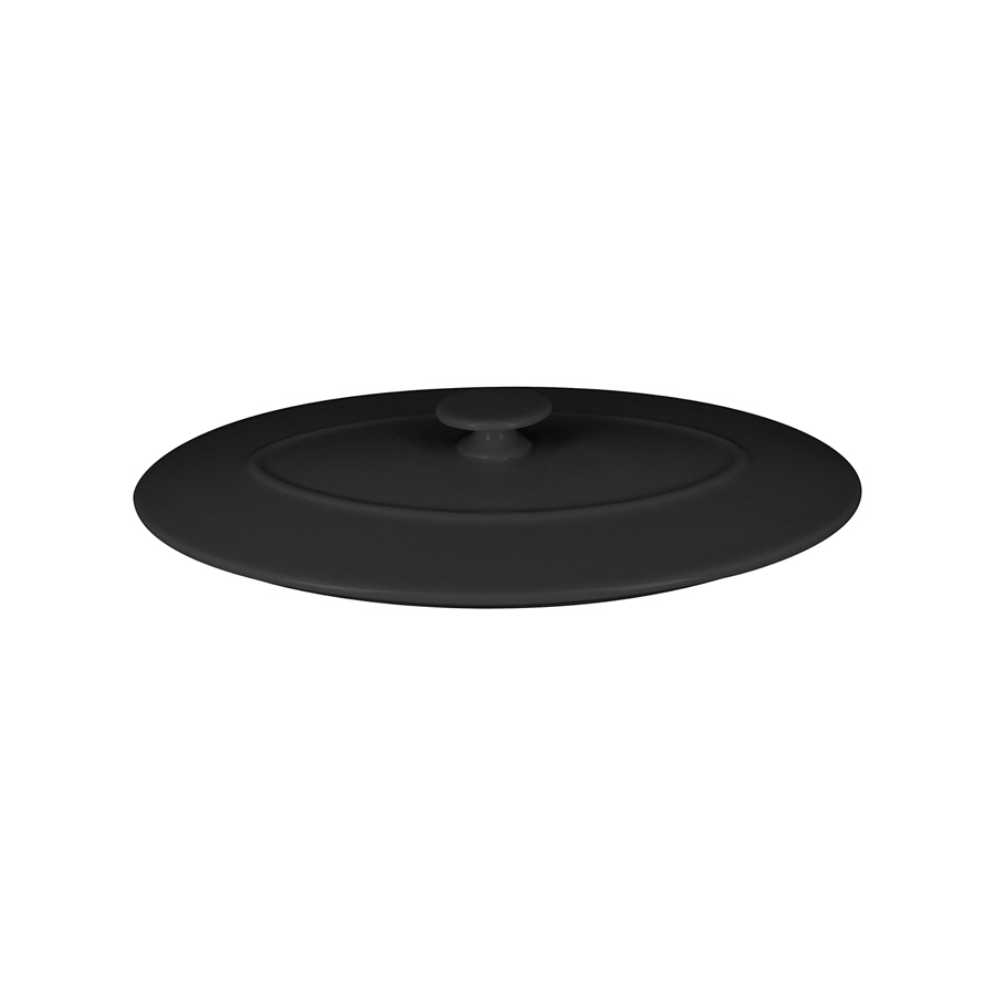 Rak Chef's Fusion Vitrified Porcelain Black Oval Platter Lid 31x18cm