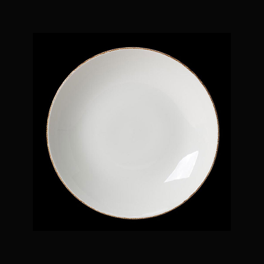 Steelite Brown Dapple Vitrified Porcelain Round Coupe Plate 23cm 9 Inch