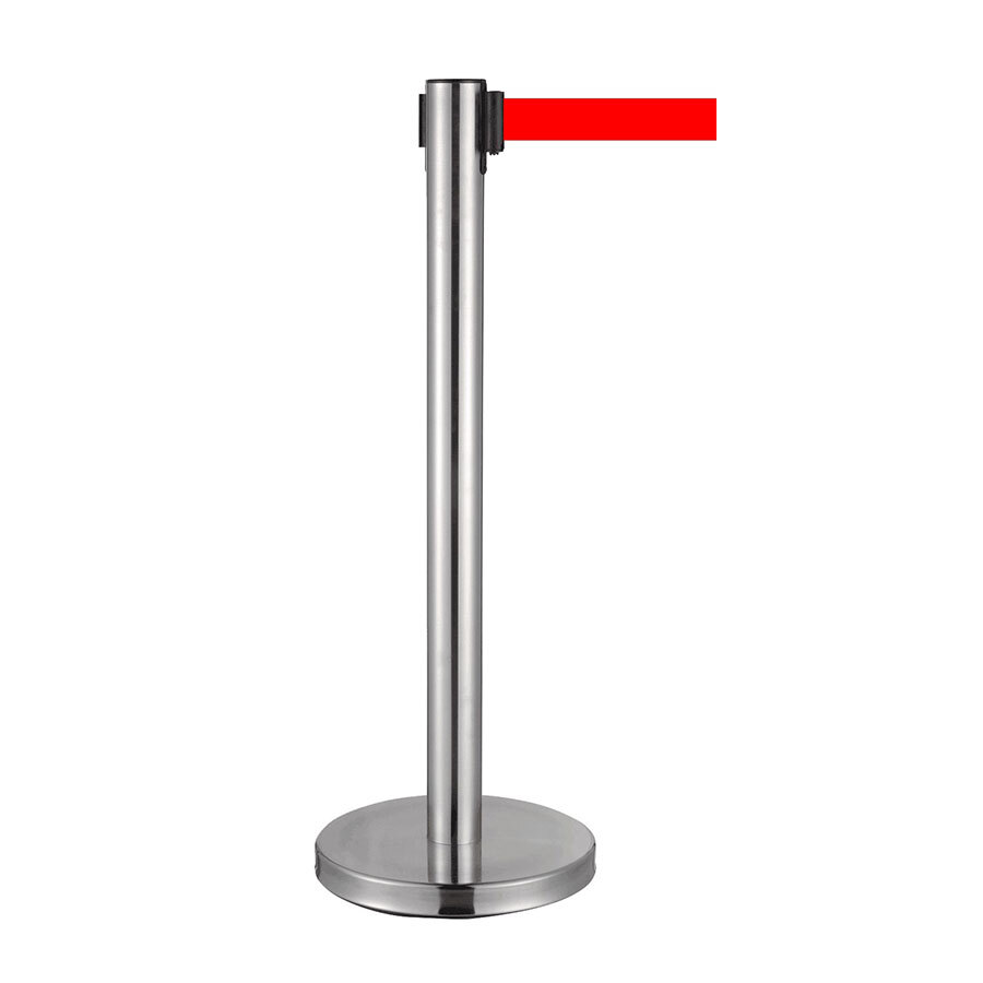 CED Barrier Post - Silver With Red Belt - 1060 x 320mm