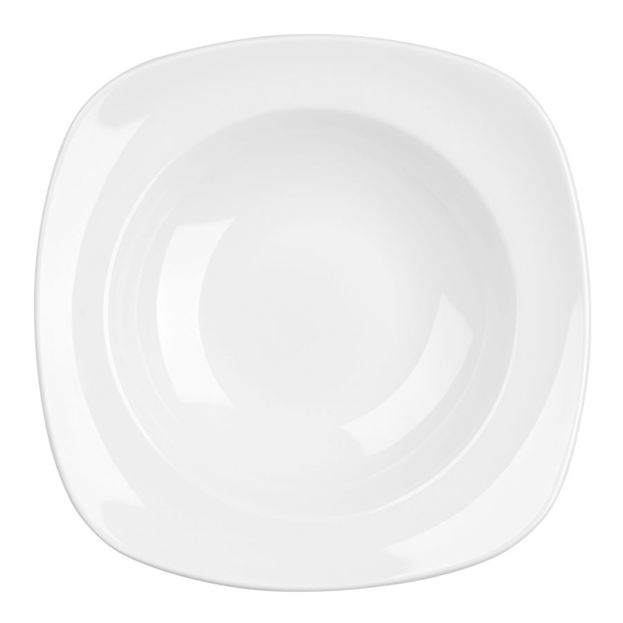 Churchill X Squared Vitrified Porcelain White Square Pasta/Soup Plate 24.5cm 48.3cl 17ox